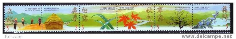 2000 Weather Stamps- Autumn Season Maple Leaf Grain Farmer Crop Dew Mount Frost - Clima & Meteorología