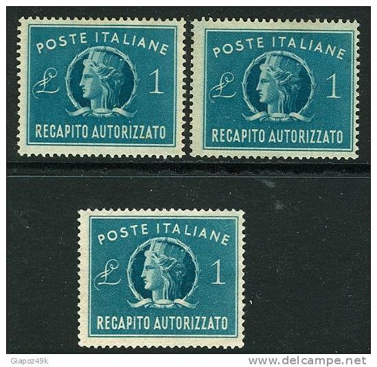 ● ITALIA Rep. 1947 - RECAPITO AURORIZZATO - N. 8 S.g. - Cat. ? € - Lotto N. 1641 - Portomarken