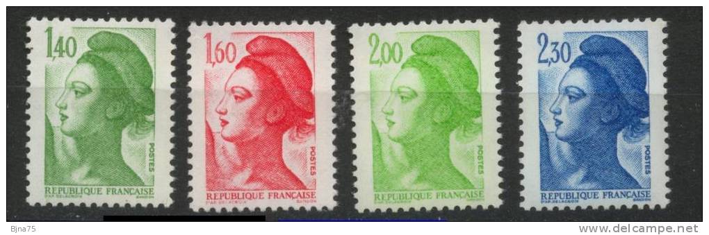 FRANCE  1982    N°YT 2186** 2187** 2188** 2189**     -     Cote 5.20 Euros    -   MNH Luxe - 1982-1990 Liberté De Gandon