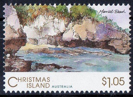 Christmas Island 1993 Views $1.05 Merrial Beach MNH - Christmas Island