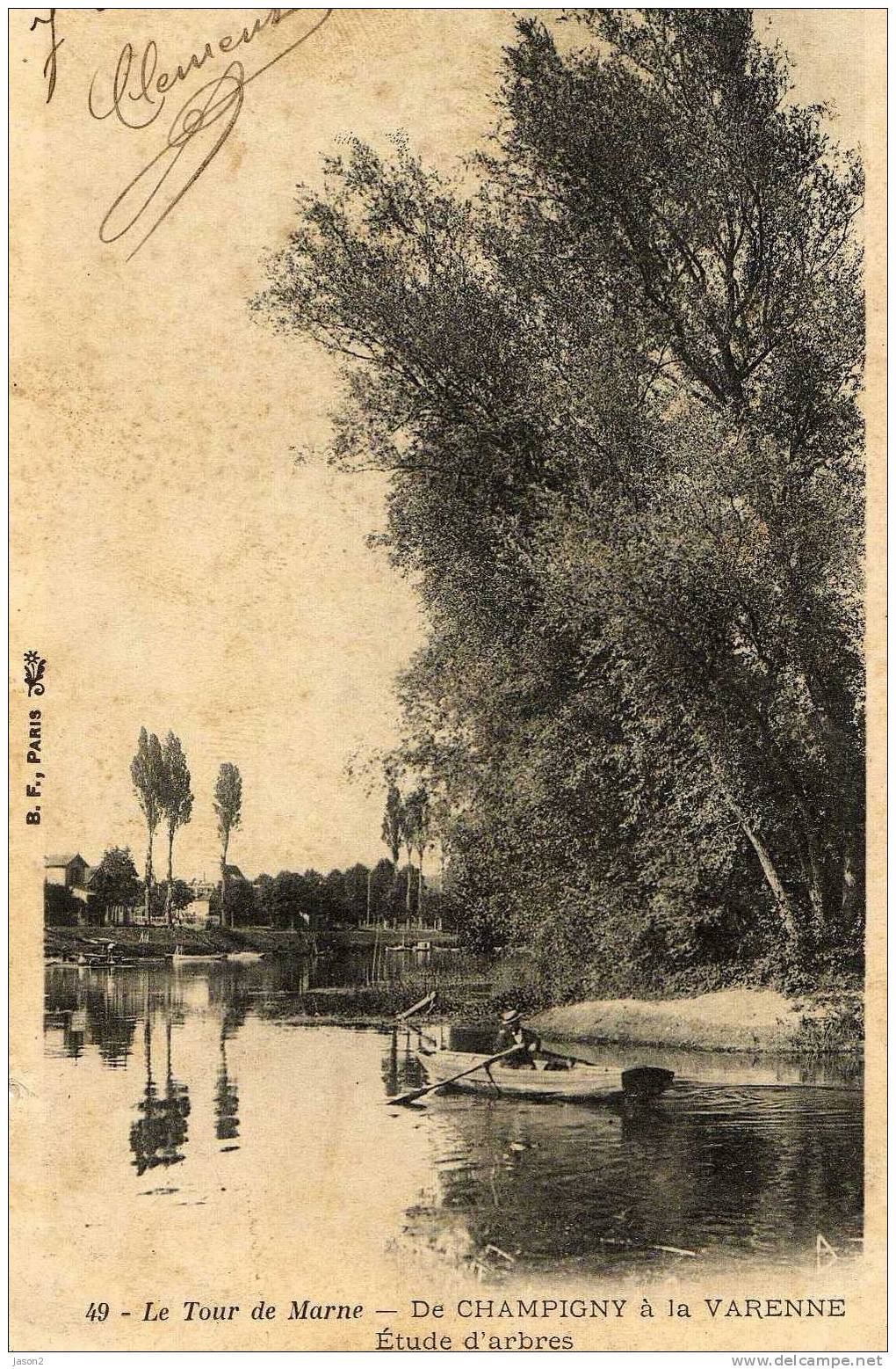 Cpa Le Tour De Marne De Champigny A La Varenne ( Etude D'arbres) 1904 - Champigny