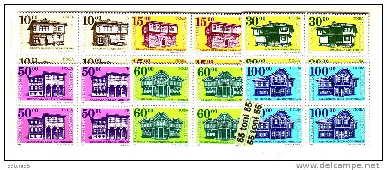 Bulgaria / Bulgarie 1996 ARCHITECTURE Old Bulgarian Houses 6v.- MNH Block Of Four - Neufs