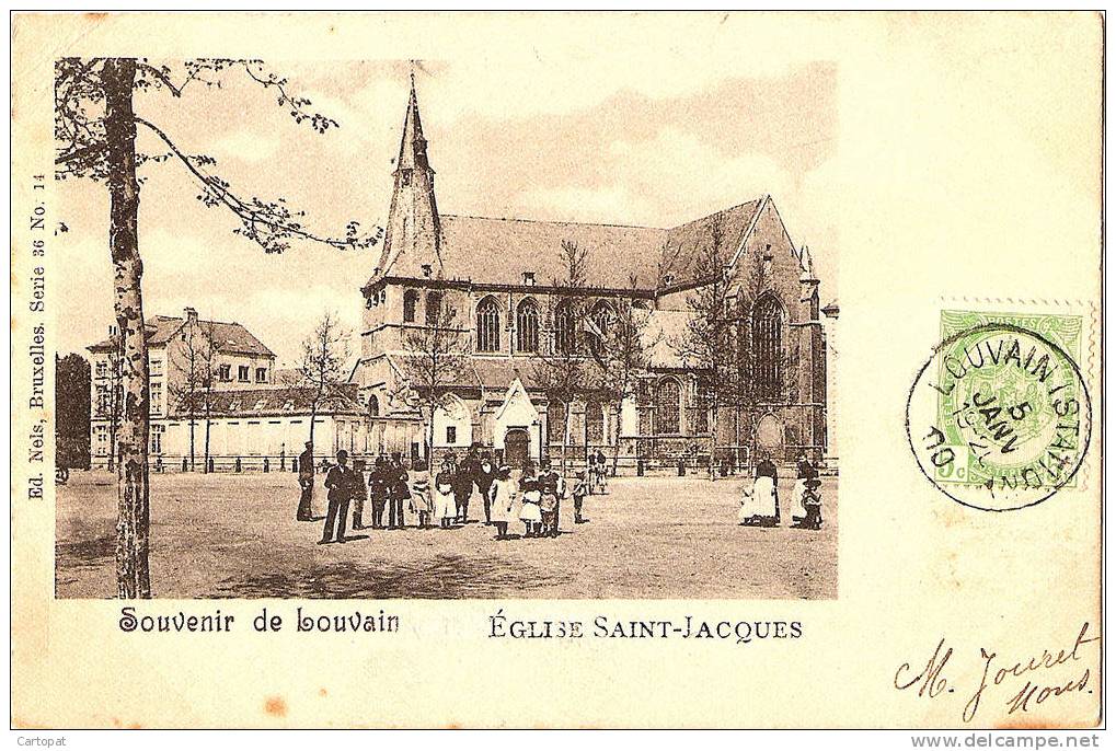 CPA BELGIE / BELGIQUE - LEUVEN / LOUVAIN - ÉGLISE SAINT JACQUES ( Belle Animation De 1900 ! ) - Leuven