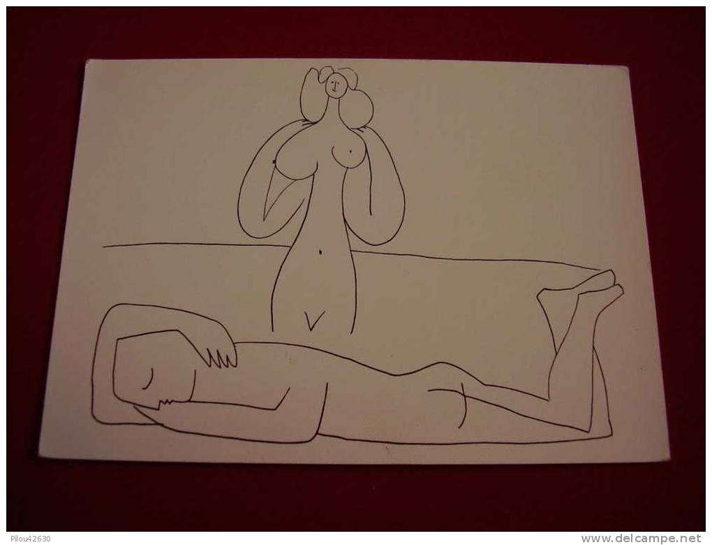 Picasso : Dormeur Allongé Devant La Femme Fleur . Imitation  " Toile " N° 2944 AL - Picasso