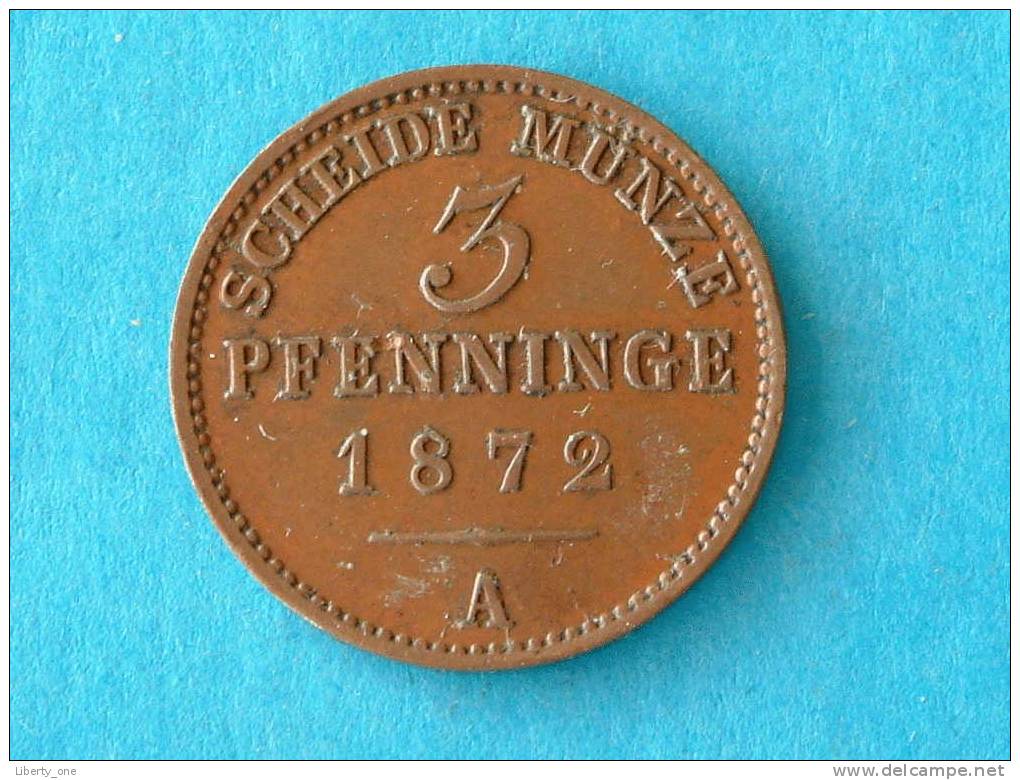 1872 A - PRUSSIA - 3 PFENNINGE - KM 482 ( For Grade, Please See Photo ) ! - Taler Et Doppeltaler