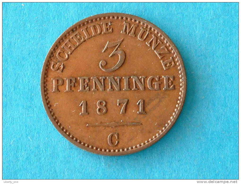 1871 C - PRUSSIA - 3 PFENNINGE - KM 482 ( For Grade, Please See Photo ) ! - Taler Et Doppeltaler