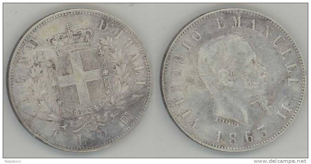 Regno - 2 Lire 1863 T - SPL (01) - 1861-1878 : Victor Emmanuel II.