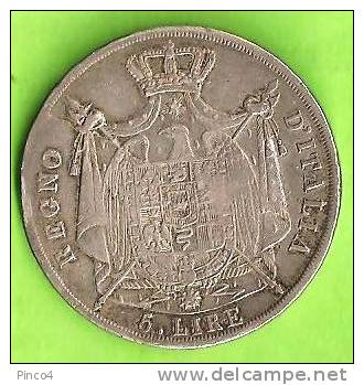 NAPOLEONE I RE D´ITALIA 5 LIRE 1812 MILANO - Napoleonische