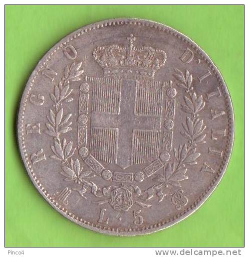 VITTORIO EMANUELE II  5 LIRE 1870 MILANO - 1861-1878 : Vittoro Emanuele II