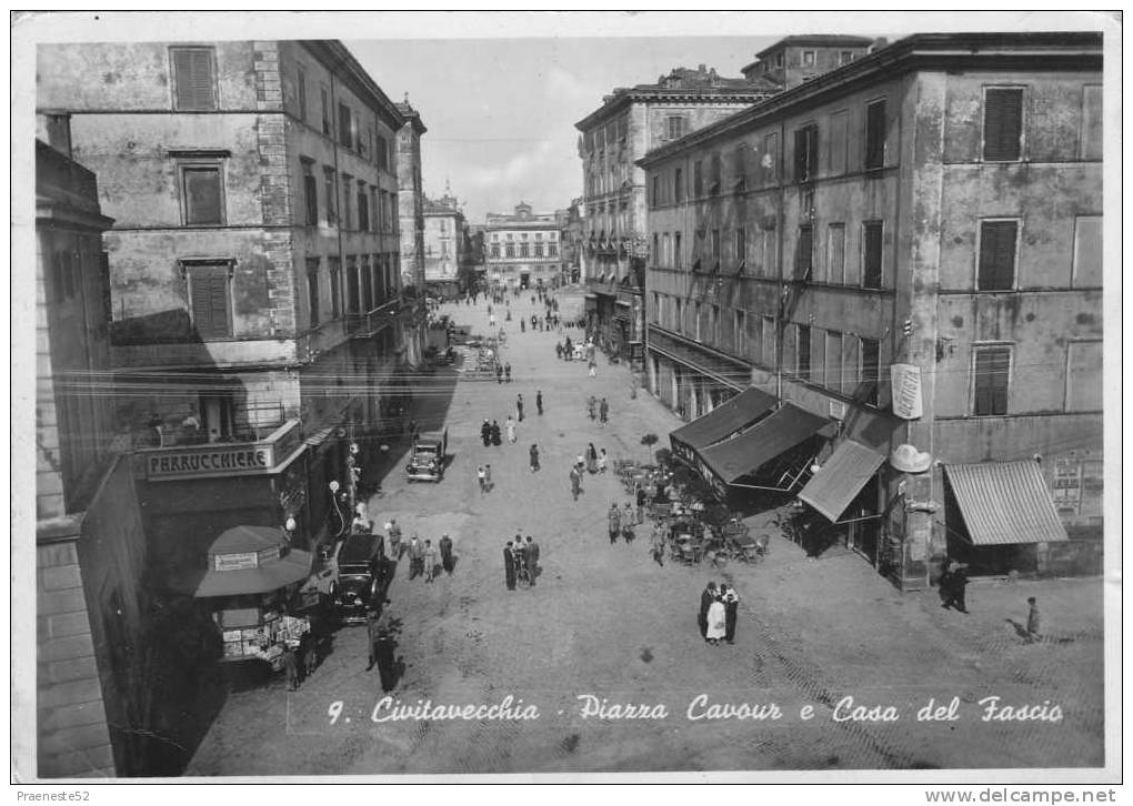 Civitavecchia-piazza Cavour E Casa Del Fascio-viaggiata-1941-ani Mata-bella - Civitavecchia
