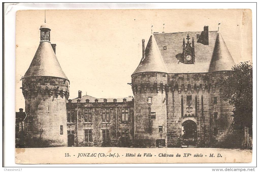 17 - JONZAC  - Lot De 2 Cartes 1 Précurseur 1904 -Ancien Château Et Ses Dépendances(Côté Sous-Préfecture)+Hôtel De Ville - Jonzac