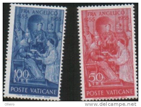 Vaticano Vatikan Vatican 1955 500 Morte Del Beato Angelico Nuovi 2v Cpl ** MNH - Neufs