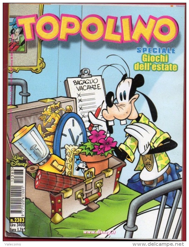 TOPOLINO - WALT DISNEY - LIBRETTO N 2383 - 31 Luglio 2001 - PERFETTO - Disney