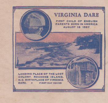United States FDC 1937, Virgina DARE, Manteo, 1st Child Of English Parents, Landing Place Roanoke Island, Geography, - 1851-1940