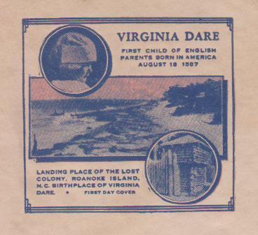 United States FDC 1937, Virgina DARE, Manteo, 1st Child Of English Parents, Landing Place Roanoke Island, Geography, - 1851-1940