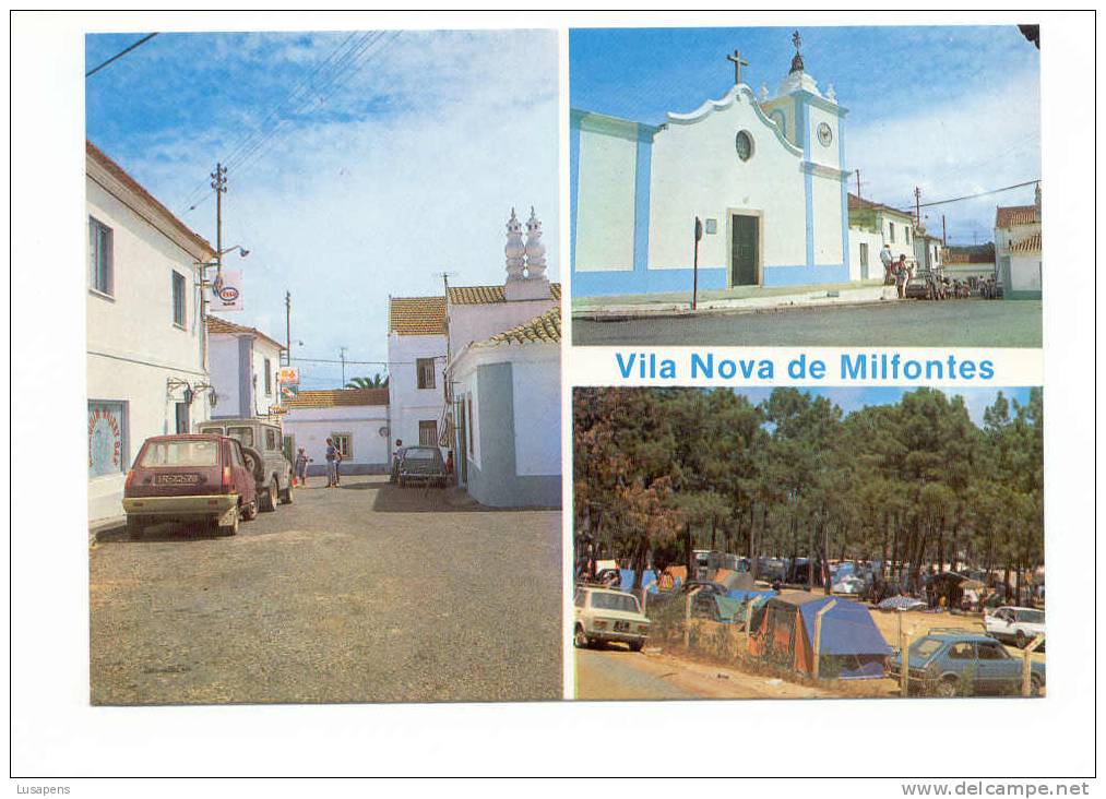 Portugal Cor 6764 – VILA NOVA DE MILFONTES - PORMENOR DA VILA DAIHATSU RENAUL5 FIAT 127 128 CAMPING AUSTIN 1100 - Beja