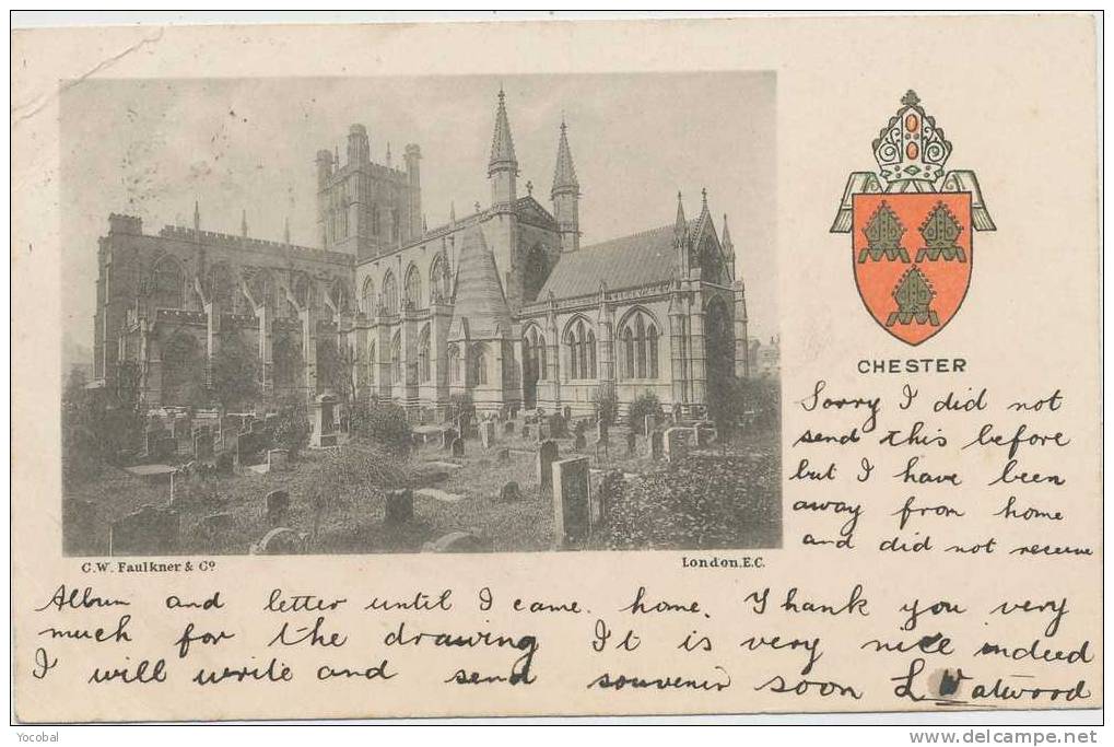 Cp , ANGLETERRE , Chester , Dos Simple , Voyagé 1903 - Chester