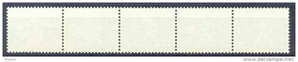 HELVETIA - Mi Nr 696x R (Fünferstreifen) - Rollenmarken Ohne Nummer - MNH** - Cote 8,50 € - Coil Stamps