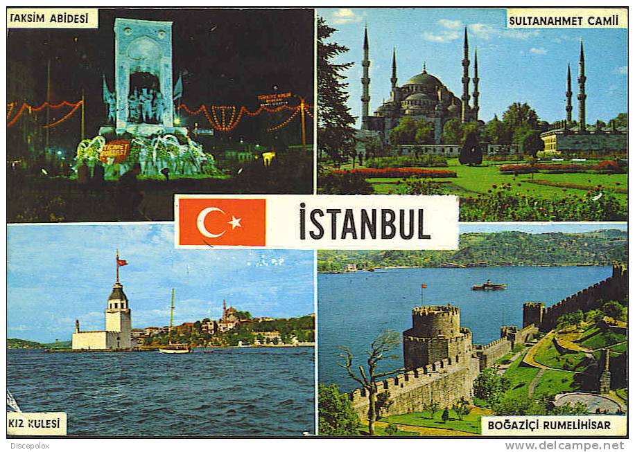 A1713 Saluti Da Istanbul - Taksim Abidesi - Sultanahmet Camii - Kiz Kulesiu - Bogaci Rumelijisar - Turchia