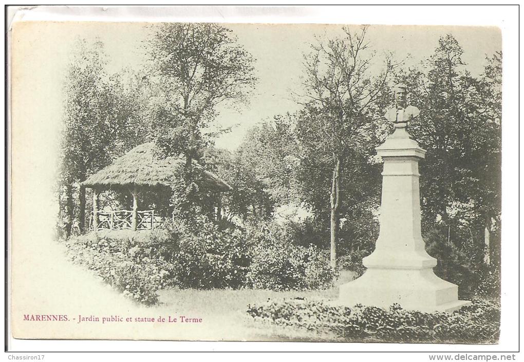 17 -  MARENNES  - Lot De 3 Cartes 1 Précurseur - Jardin Public Et Statue De Le Terme - Des élégantes - Marennes