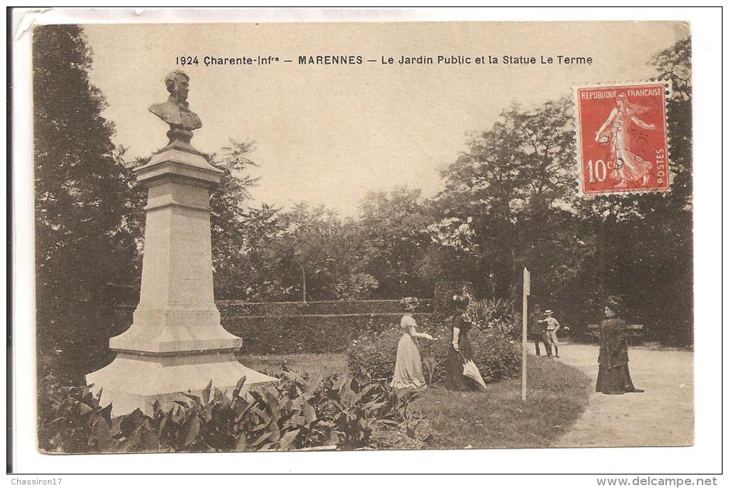 17 -  MARENNES  - Lot De 3 Cartes 1 Précurseur - Jardin Public Et Statue De Le Terme - Des élégantes - Marennes