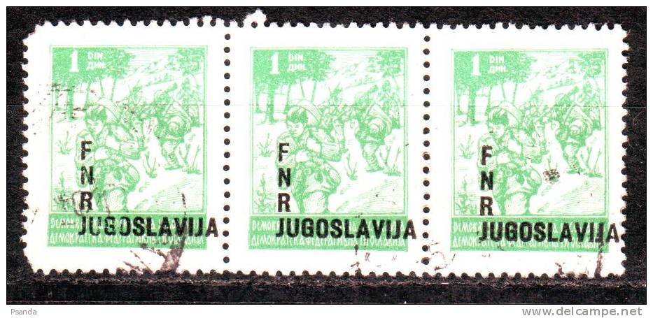 Yugoslavia 1949 Mino 591 B Shift Overprint Defective - Oblitérés