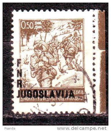 Yugoslavia 1949 Mino 590  Shift Overprint Defective - Used Stamps