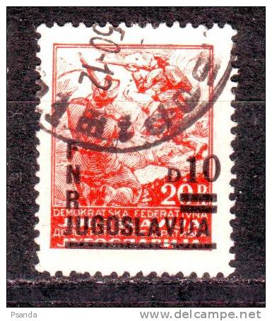 Yugoslavia 1949 Mino 589 R.  Shift Overprint Defective - Used Stamps