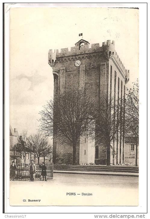 17 -  PONS  - Lot De 3 Cartes - Le Vieux Donjon - Vue Prise De L´Ecole Supérieure De Fill:es - Hôtel De Ville Et Donjon - Pons