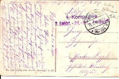 Fs350/ D. Avricourt (Elfringen) 1915, Feldpost Nr. 124 - Lorraine