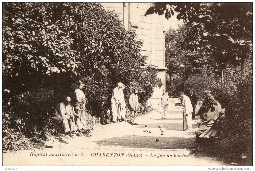 CHARENTON (94) Hopital Militaire Guerre 1914-18 Jeu De Boules - Charenton Le Pont