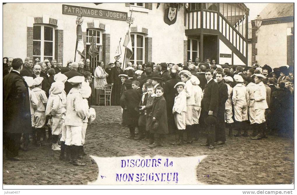 GIEN (45) Carte Photo Patronage Saint Joseph Discours De Monseigneur Superbe - Gien