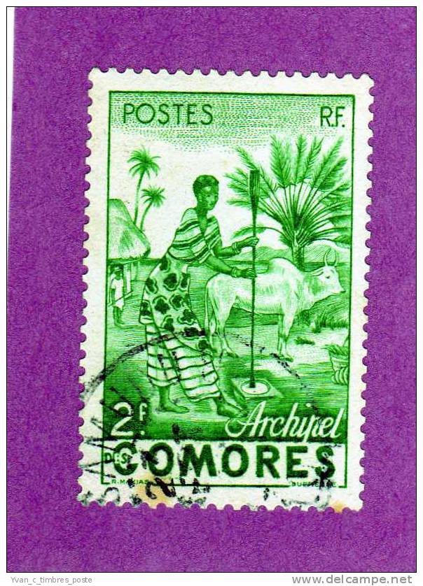 COLONIES FRANCAISES COMORES TIMBRE N° 4 OBLITERE FEMME INDIGENE - Autres & Non Classés