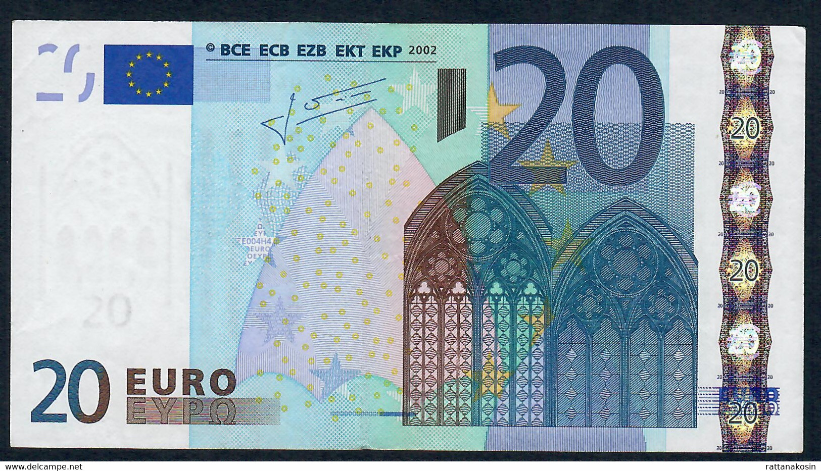 SLOVENIE P10h  20 EUROS  2002 LETTER H Signature TRICHET  VF-XF NO P.h. ! - Eslovenia