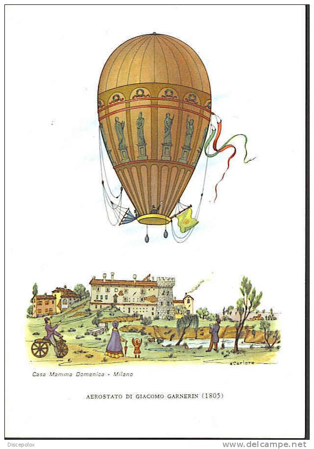 A1755 Aerostato A Flotta Di Giacomo Garnerin ( 1805 ) - Illustrazione - Casa Mamma Domenica, Milano - Balloon - Ballon - Balloons