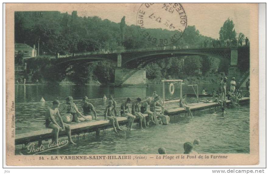 LA VARENNE-SAINT-HILAIRE, La Plage Et Le Pont De Varenne - 84 Photo-Edition - Autres & Non Classés