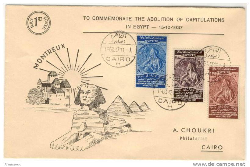 Egypt Canada Montreux Conference First Day Cover 1937 - WW2