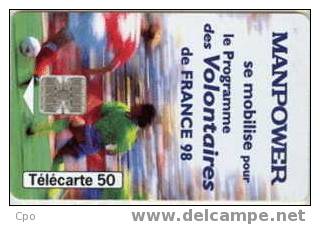 # France 845 F870 MANPOWER 50u Sc7 05.98  -sport,football- Tres Bon Etat - 1998