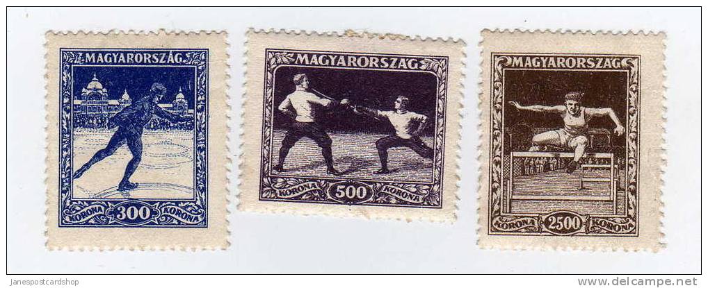 HUNGARY 1925 SPORTS ASSOCIATION FUND 300k,500k,2500k, Mounted Mint - Ungebraucht