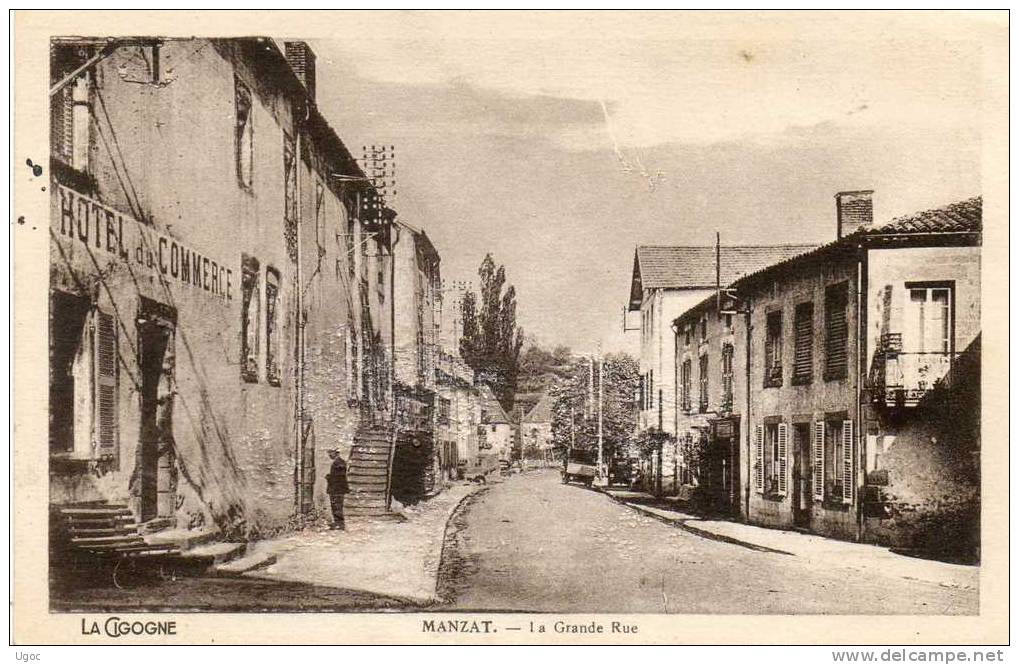 CPA - 63 - MANZAT - La Grande Rue - 135 - Manzat