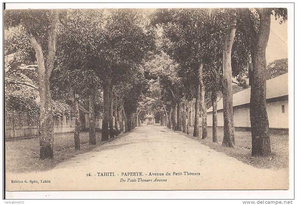 OCEANIE..TAHITI..PAPEETE. .AVENUE  DU PETIT THOUARS..1929 - Tahiti