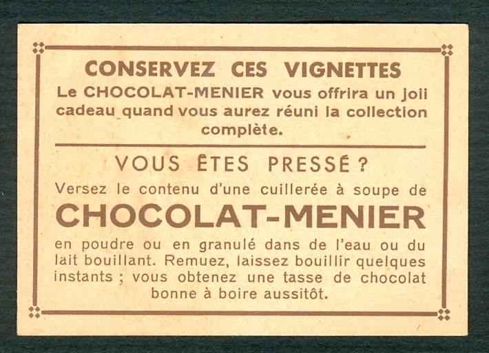 CHROMO CHOCOLAT MENIER : Marken - Dans L'Ile, N° 93 (Animée, Enfants) - Menier