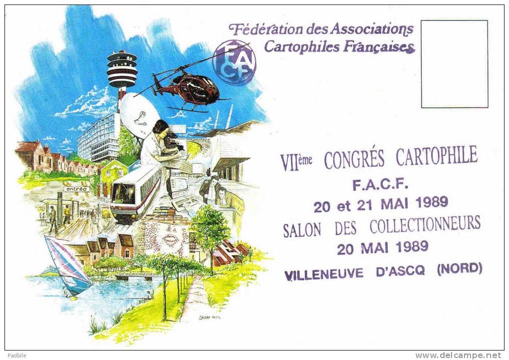 Carte Postale 59. Villeneuve D´Ascq  VIIème Cogrés Cartophile  Salon Des Collectionneurs Trés Beau Plan - Villeneuve D'Ascq