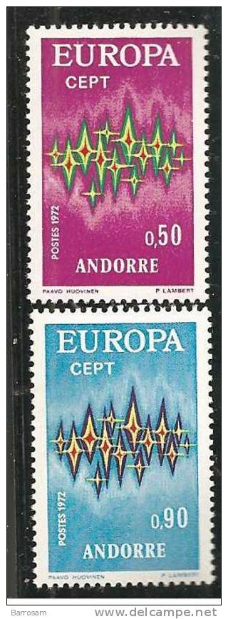 FrenchAndorra1972:CEPT Yvert 217/8mnh** Cat.Value41Euros - 1972