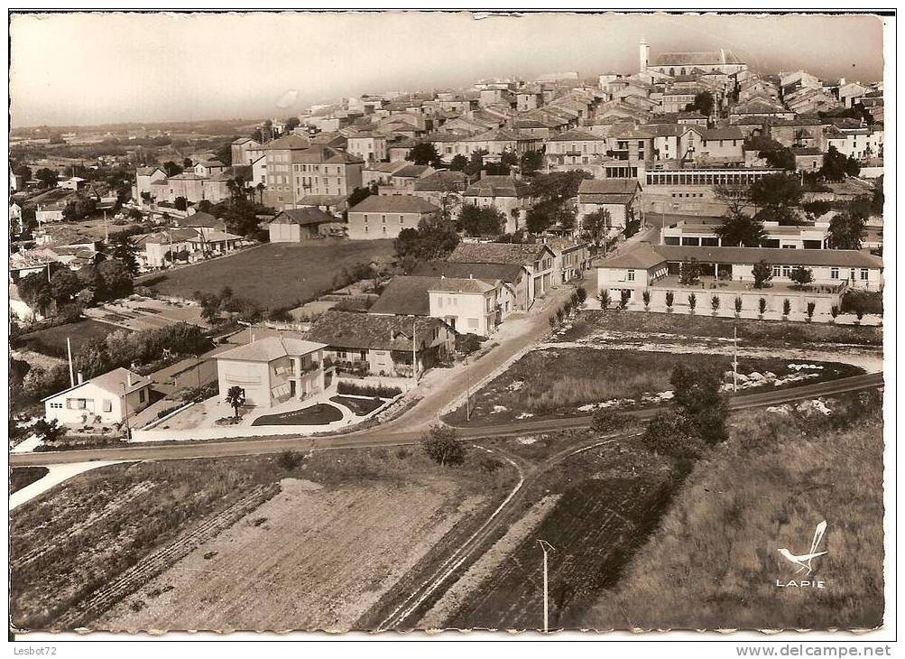 Cpsm, Monflanquin (L.-et-G.), Vue Générale Aérienne - Monflanquin