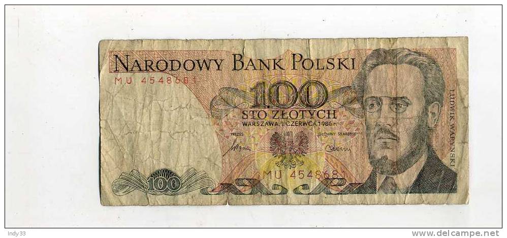 - POLOGNE .100 ZL. 1986 - Polonia