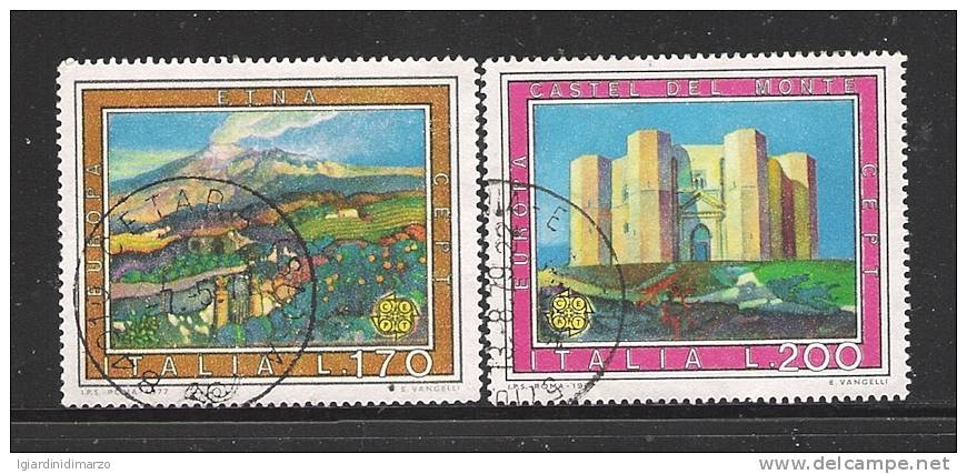 ITALIA - EUROPA CEPT 1977 - Serie Completa Di 2 Valori Usati Dedicati Al TURISMO - In Buone Condizioni. - 1977