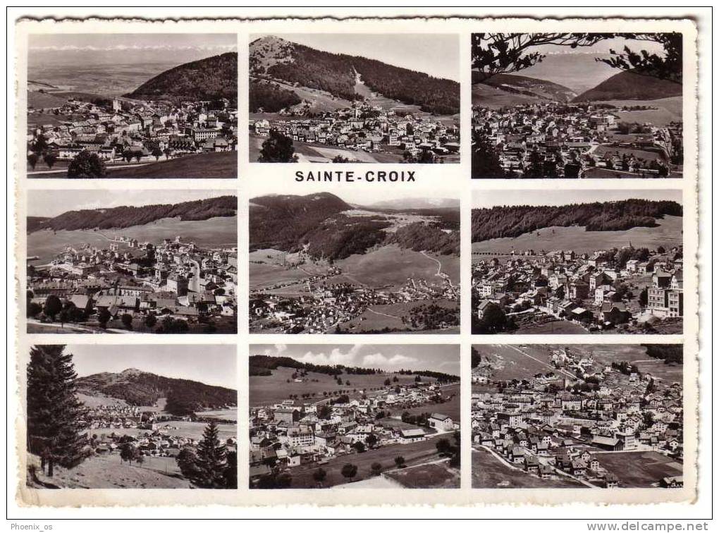 SWITZERLAND - SAINTE CROIX, Mosaic Postcard, 1950. - Sainte-Croix 