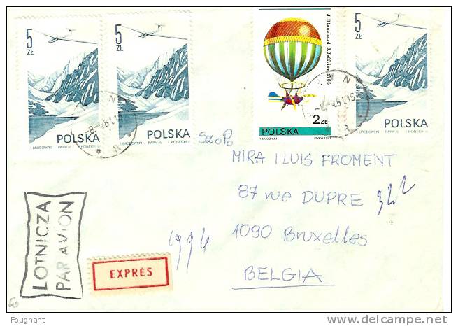 Pologne:Enveloppe Planeurs Et Mongolfière.Exprès.1948 - Sonstige (Luft)