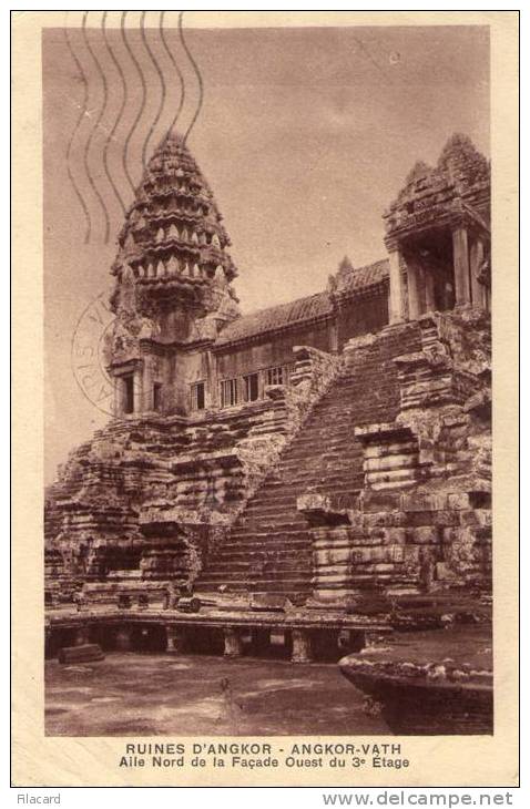 6889   Cambogia    Ruines  D" Angkor  Angkor-Vath  Aile  Nord De La Facade  Ouest  Du  3e  Etage  VGSB   1938 - Cambogia